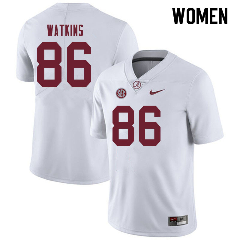 Alabama Crimson Tide Women's Quindarius Watkins #86 White NCAA Nike Authentic Stitched 2019 College Football Jersey QW16Q11FV